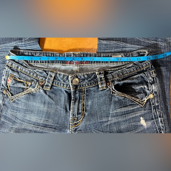 MEK New Mazatlan Bootcut Ladies Denim Buckle Lowrise Size 30/32 Waist 16 Flat - Picture 6 of 8